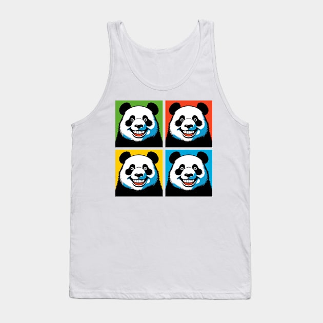 Pop Grin Panda - Funny Panda Art Tank Top by PawPopArt